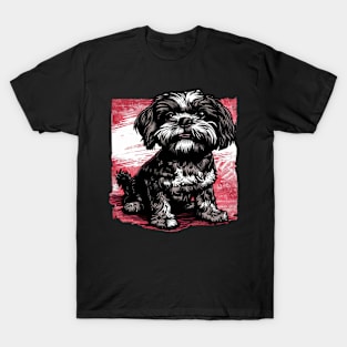 Retro Art Shih Tzu Dog Lover T-Shirt